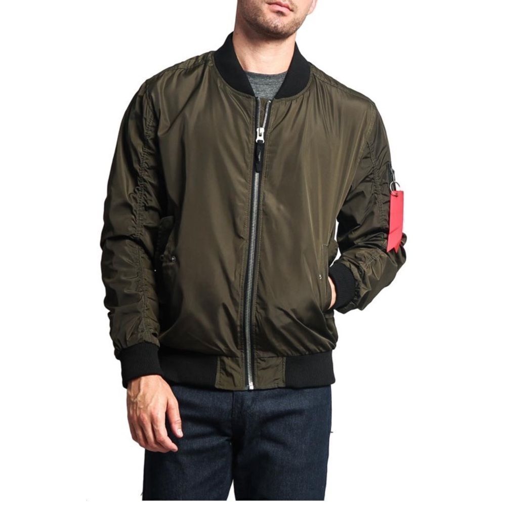 Men’s Victorious Brand Green Bomber Style Flight Jacket Size 2XL
